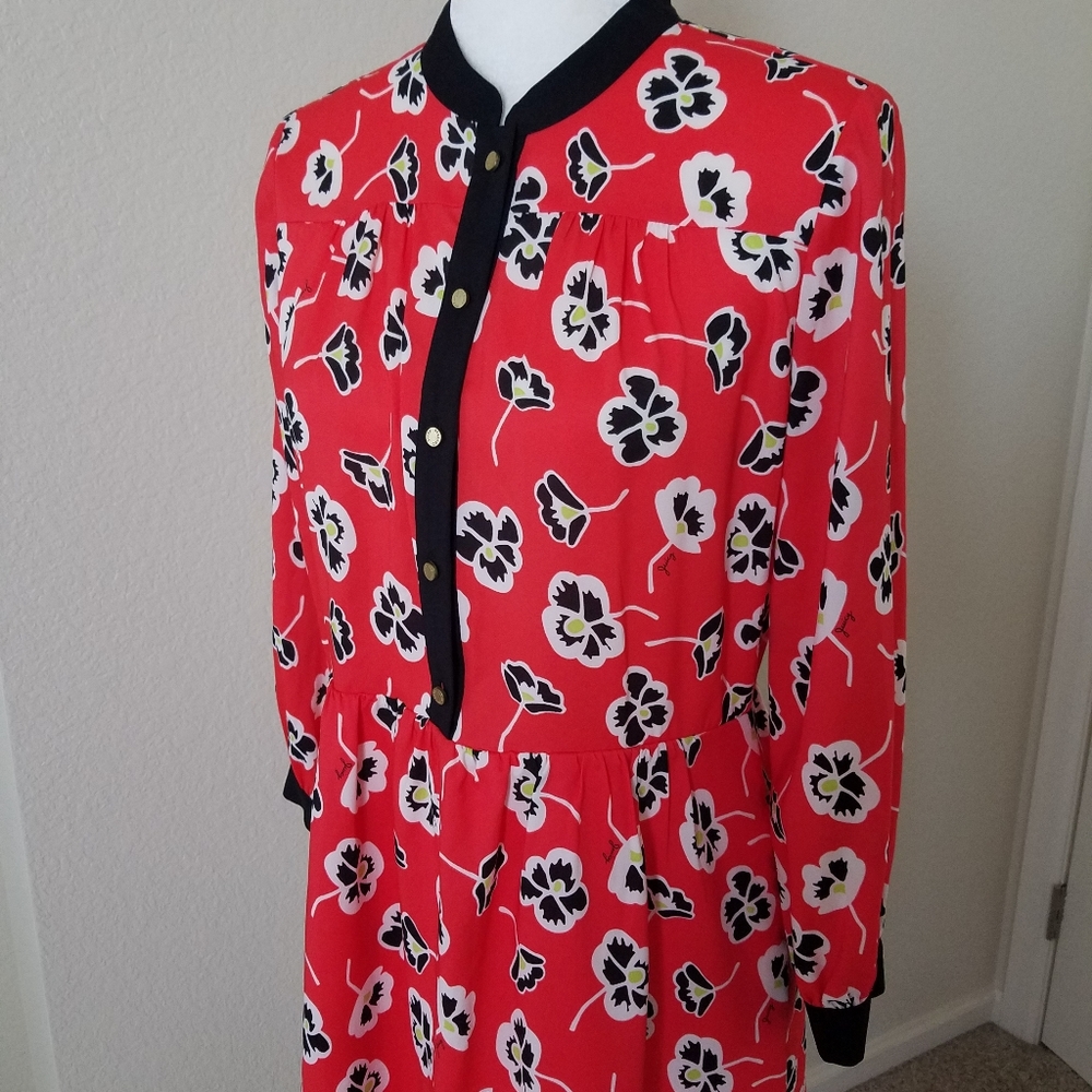 Juicy Couture Long Sleeve Floral Dress Size 4 - Picture 4 of 12